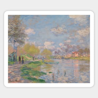 Spring by the Seine by Claude Monet Magnet